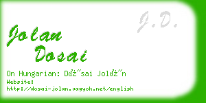 jolan dosai business card